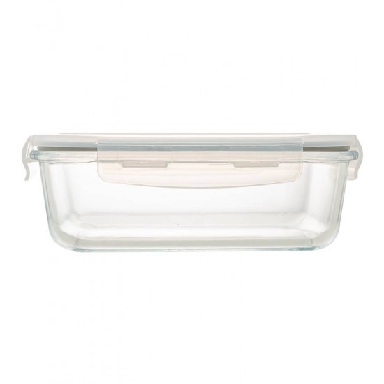 Pote 640ml Retangular Hermético Borossilicato Transparente